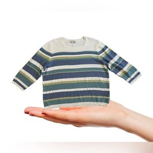 Alfred dunner Women multicolored  sweater cardigan pullover Plus Size 2X pearls